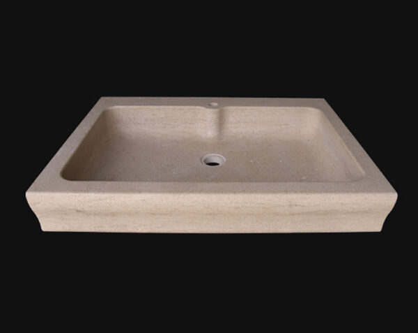 Evier en pierre Castellane 1 bac - 70 x 65 x 15 - Charmot Doré Adouci - COMPTOIR DES PIERRES – Image 3