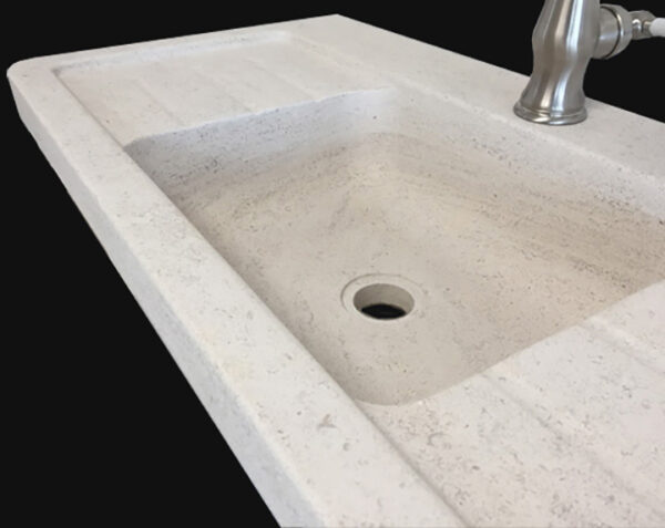 Evier en pierre Beaune - 110 x 60 x 15 - Charmot Clair Adouci - COMPTOIR DES PIERRES – Image 5