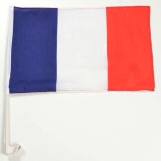 Drapeau de voiture Drapeau de voiture Drapeau de la France avec support pour vitre latérale 30x45cm -