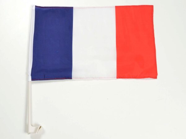 Drapeau de voiture Drapeau de voiture Drapeau de la France avec support pour vitre latérale 30x45cm -