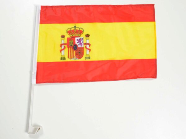 Drapeau de voiture Drapeau de voiture Drapeau d'Espagne avec support pour vitre latérale 30x45cm -
