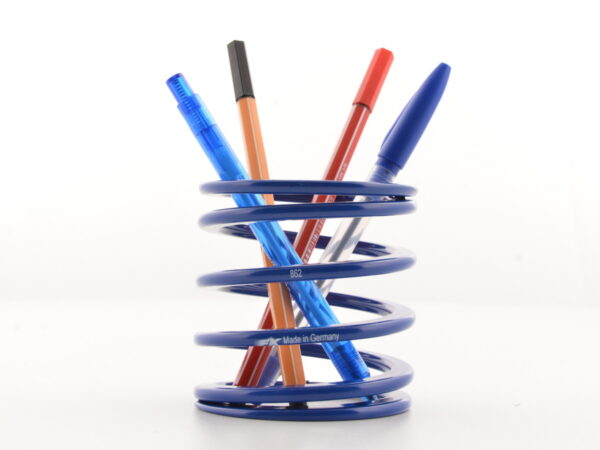 Porte-stylo FK abaissant la boîte à stylos à ressort racing design bleu -