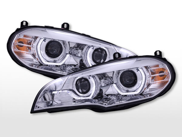 Phares diurnes avec feux diurnes à LED BMW X5 E70 2008-2010 chromé -