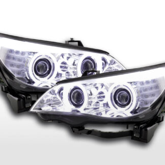 Phares avant xenon angel eyes CCFL BMW 5er E60 / E61 03-04 chrome -