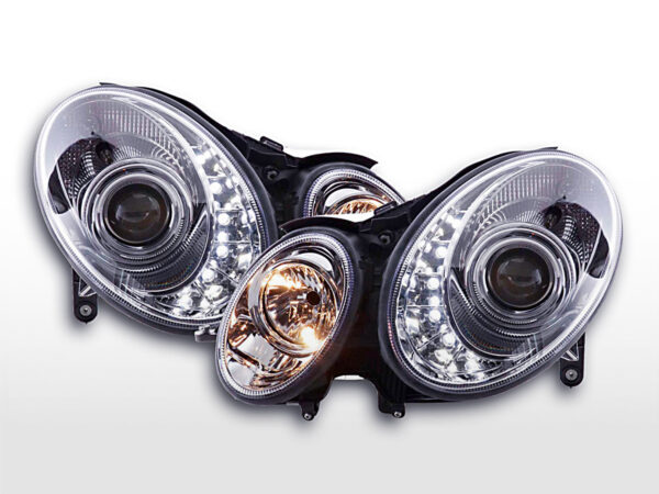 Phare Daylight LED DRL look Mercedes Classe E 211 02-06 chrome -