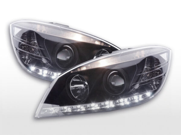 Phare Daylight LED DRL look Mercedes Classe C type W204 07-10 noir -