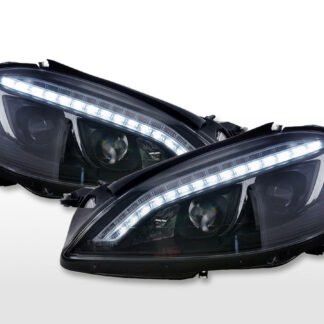 Phare Daylight LED DRL look Mercedes-Benz Classe S (221) 05-09 noir -