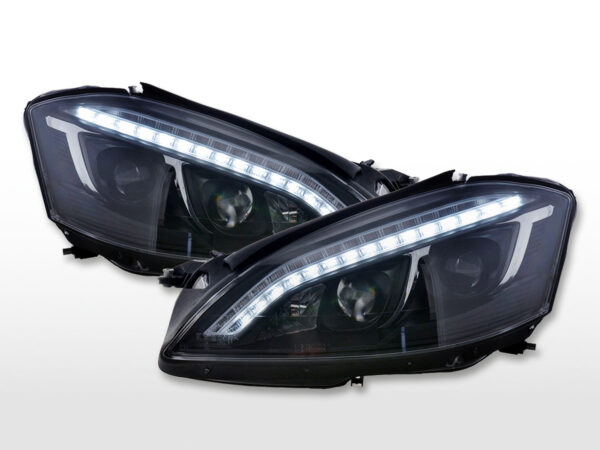 Phare Daylight LED DRL look Mercedes-Benz Classe S (221) 05-09 noir -