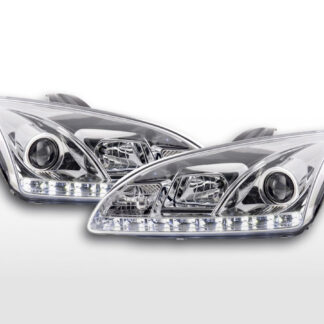 Phare Daylight à LED DRL look Ford Focus 4/5 portes. 05-08 chrome pour véhicules avec direction à droite -