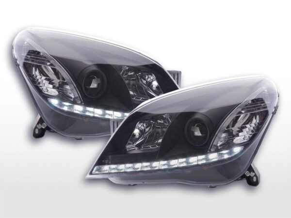 Phare Daylight LED feux de jour Opel Astra H 2004-2009 noir -