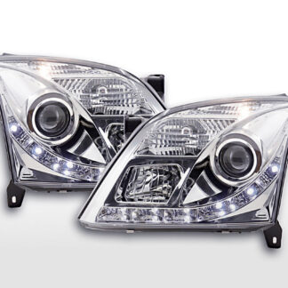 Phare Daylight à LED DRL look Opel Vectra C 02-05 chromé pour conduite à droite -