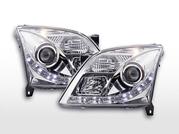 Phare Daylight à LED DRL look Opel Vectra C 02-05 chromé pour conduite à droite -