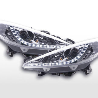 Phares Daylight LED feux de jour Peugeot 207 06- chrome -