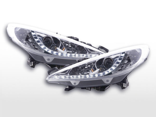Phares Daylight LED feux de jour Peugeot 207 06- chrome -