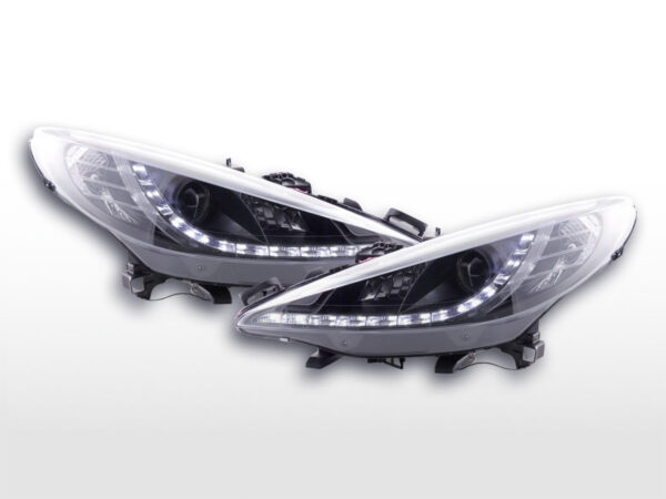 Phare Daylight LED Feux de jour LED Peugeot 207 06- noir pour véhicules avec direction à droite -