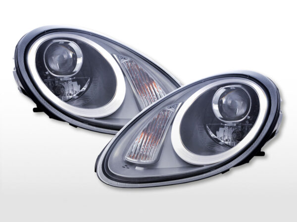 Phare avant Xenon Daylight LED DRL look Porsche Boxster (987) 04-08 argent -