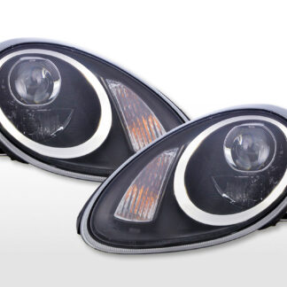 Phare avant Xenon Daylight LED DRL look Porsche Boxster (987) 04-08 noir -
