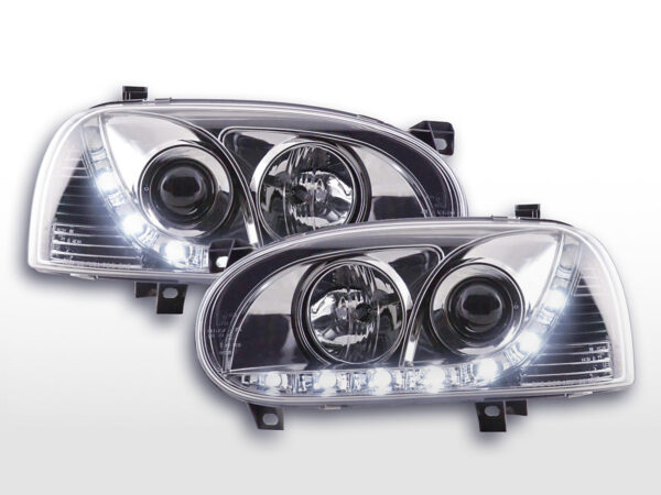 Phare Daylight LED feux de jour VW Golf 3 91-97 chrome -