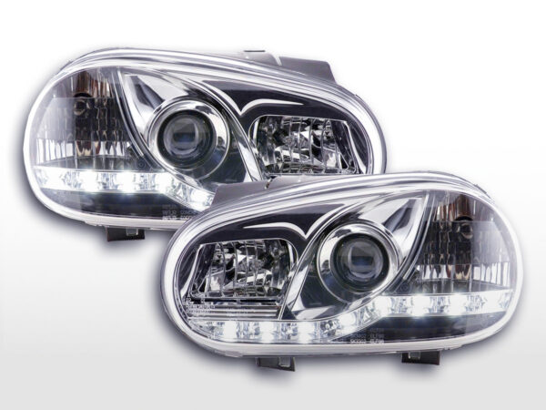 Phares Daylight LED Feux de jour LED VW Golf 4 97-03 chrome -