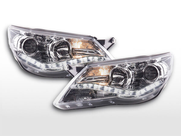 Phares Daylight LED feux de jour VW Tiguan 07-11 chrome -