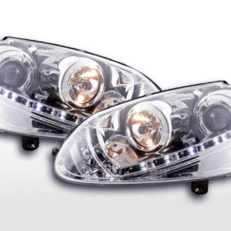 Phare Daylight à LED DRL look VW Golf 5 type 1K 03-08 chromé pour conduite à droite -