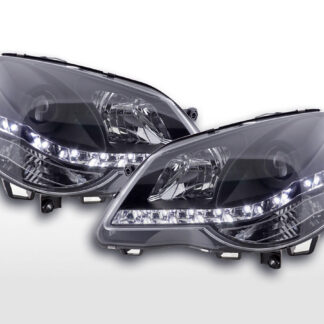 Phare Daylight LED look DRL VW Polo type 9N3 05-09 noir pour conduite à droite -