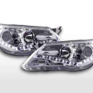 Phare Daylight LED DRL look VW Tiguan 07-11 chromé pour conduite à droite -