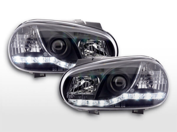 Phares Daylight LED feux de jour VW Golf 4 97-03 noir pour conduite à droite -