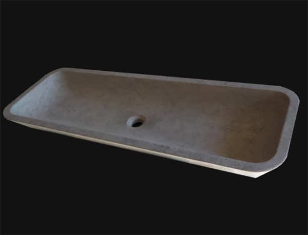 Vasque en pierre Lourmarin - 100 x 36 x 10 - Charmot Doré Adouci - COMPTOIR DES PIERRES – Image 3