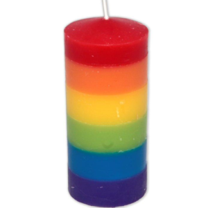 PRIDE - GRANDE BOUGIE AVEC DRAPEAU LGBT -