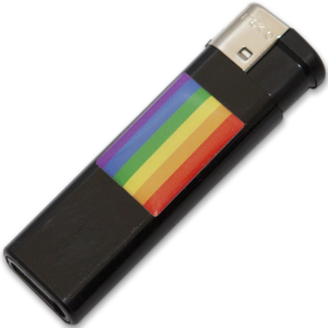 PRIDE - BRIQUET NOIR AVEC DRAPEAU LGBT -