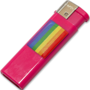 PRIDE - BRIQUET FUSCIA AVEC DRAPEAU LGBT -