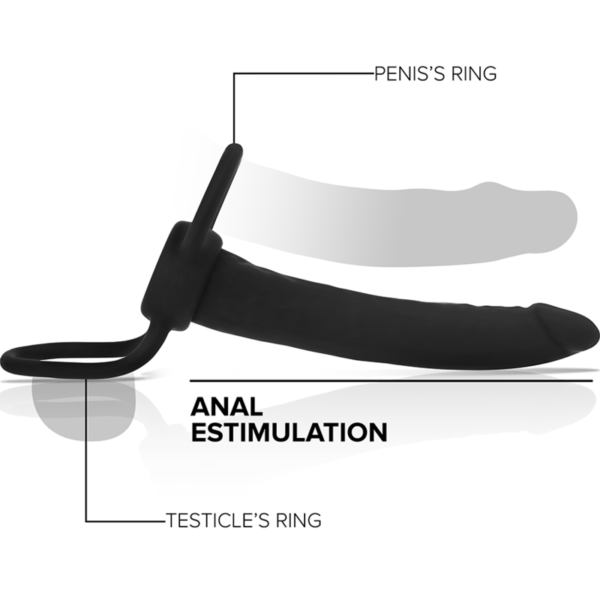 MYTHOLOGY - GODE ANAL COBI ONYX AVEC ANNEAU DE BITE ET TESTICULE 13 CM EN SILICONE - – Image 3
