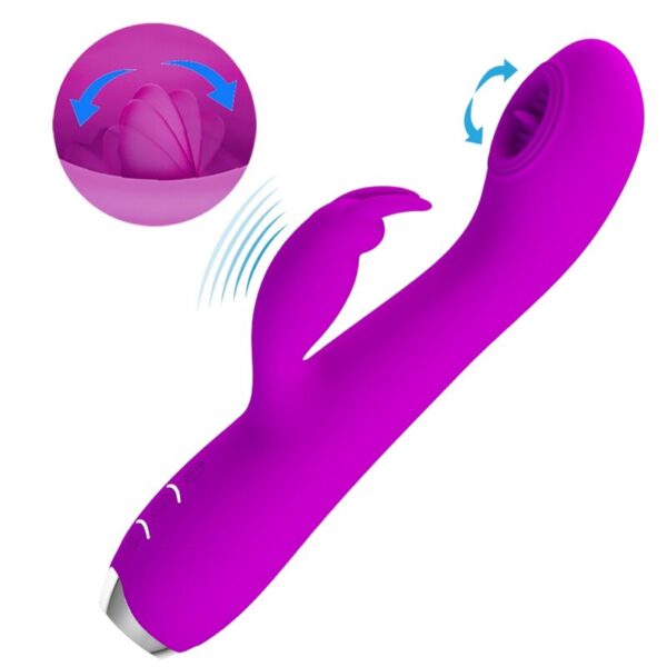 PRETTY LOVE - VIBRATEUR RECHARGEABLE RACHEL AVEC VENTOUSE VIOLET - – Image 5