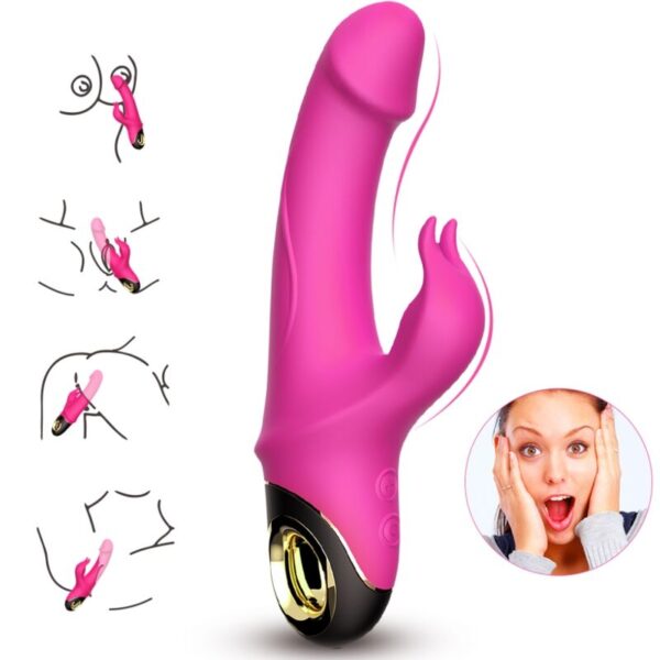 ARMONY - METEROR DILDO VIBRATEUR LAPIN ROTATEUR FUCHSIA - – Image 2