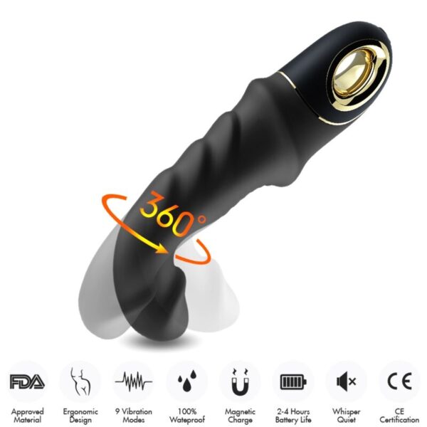 ARMONY - JOYBLADE GODE VIBRATEUR ROTATEUR NOIR - – Image 3