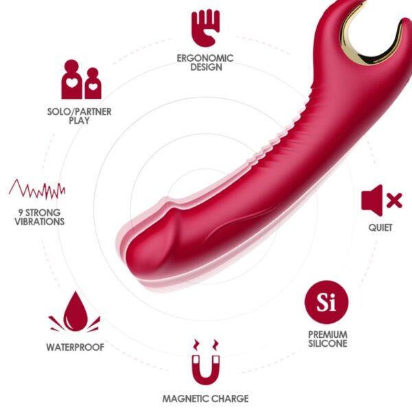 ARMONY - VIBRATEUR & ROTATEUR PRINCE DILDO ROUGE -