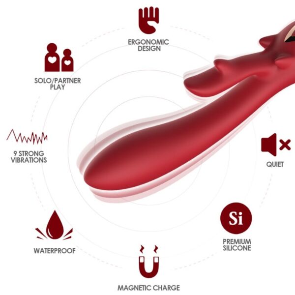 ARMONY - VIBRATEUR ELK RABBIT COURBE ROUGE -