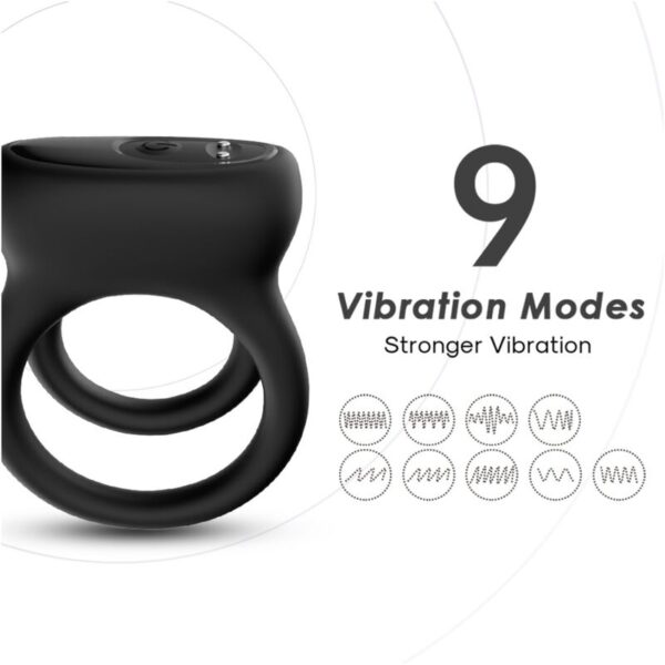 ARMONY - VIBRATEUR DOUBLE ANNEAU NOIR - – Image 2