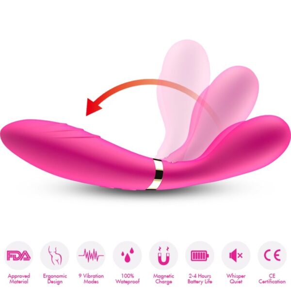 ARMONY - Y-WAND MASSAGE & VIBRATEUR DOUBLE TÊTE FUCHSIA - – Image 3