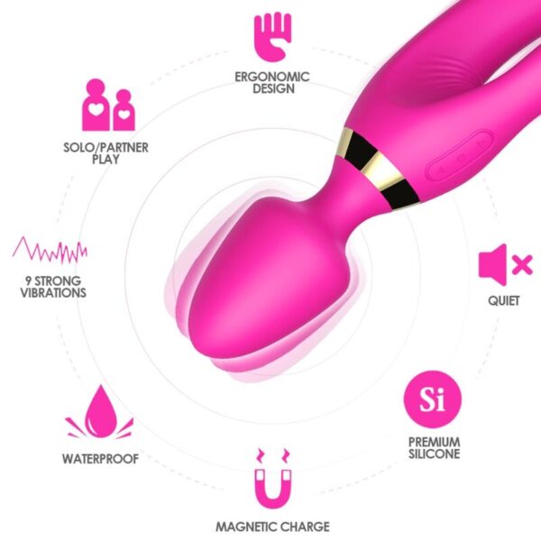 ARMONY - MASSEUR & VIBRATEUR LAPIN FUCHSIA - – Image 3