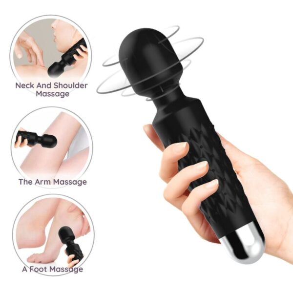 ARMONY - MASSEUR ET VIBRATEUR POSTMAN TÊTE SUPER FLEXIBLE NOIR -