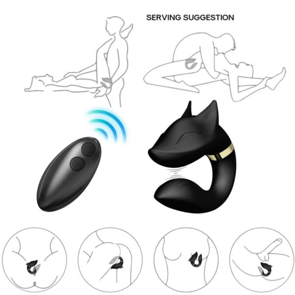 ARMONY - VIBRATEUR FOX POUR COUPLES TÉLÉCOMMANDE NOIR -