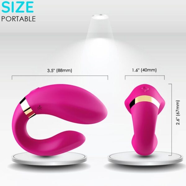 ARMONY - VIBRATEUR CROISSANT POUR COUPLES TÉLÉCOMMANDE FUCHSIA - – Image 3