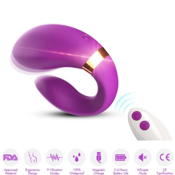 ARMONY - VIBRATEUR CROISSANT POUR COUPLES TÉLÉCOMMANDE VIOLET -