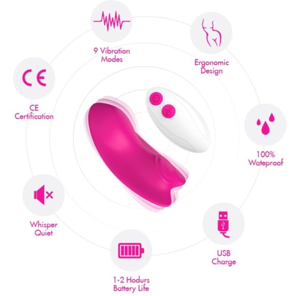 ARMONY - CULOTTE PORTABLE PAPILLON VIBRATEUR TÉLÉCOMMANDE VIOLET - – Image 4