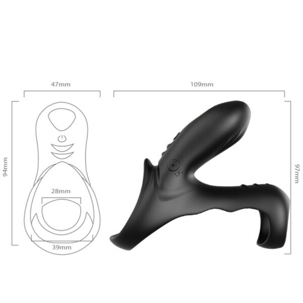 ARMONY - ANNEAU VIBRATEUR DOUBLE RANGER POUR COUPLES NOIR - – Image 4