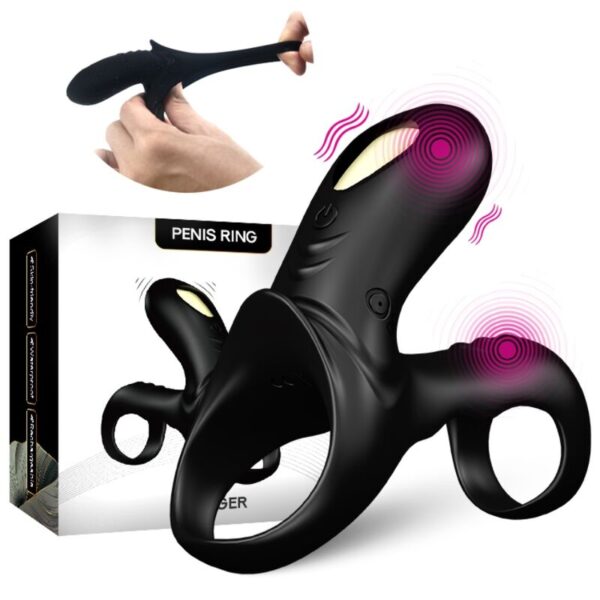 ARMONY - ANNEAU VIBRATEUR DOUBLE RANGER POUR COUPLES NOIR - – Image 5