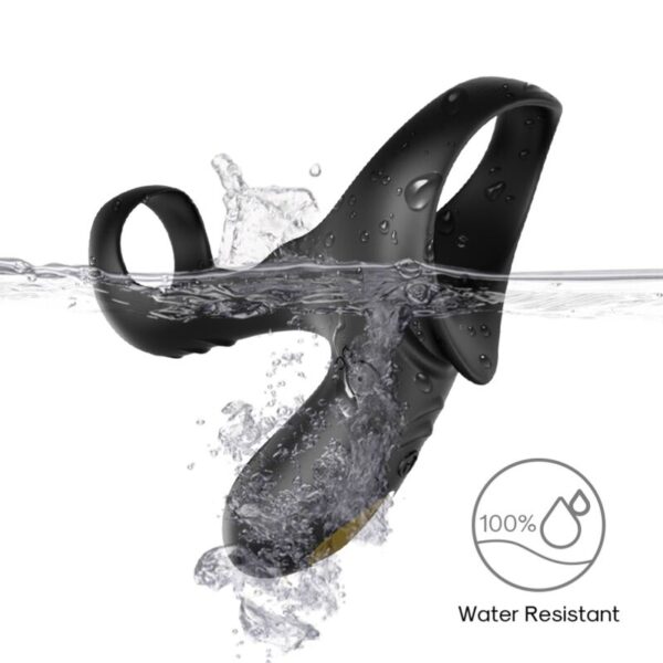 ARMONY - ANNEAU VIBRATEUR DOUBLE RANGER POUR COUPLES NOIR - – Image 3