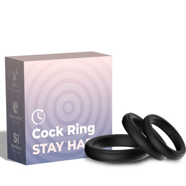 ARMONY - BAGUE TRIPLE SILICONE NOIRE -